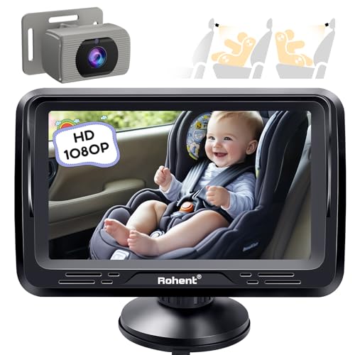 Image of Rohent Baby Car Camera for Rear Facing Infant - 1080P HD, Easy Installation, 360° Adjustable, Night Vision, 150° Wide-Angle Lens, Perfect Match for Car Interiors, Ideal for Parents, Grandparents