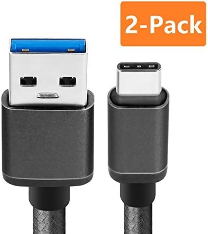 BeneStellar for Samsung S9 Charger Cable, USB C to USB A (2-Pack 5ft) Type C Nylon Braided Fast Charging Cord for Samsung Galaxy S9 Plus/Note 8 / S8 / S8 Plus, LG V20, Google Pixel and More (Black)