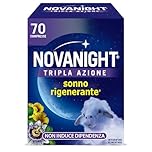 Novanight Tripla Azione Melatonina per Dormire, Integratori per Dormire, Disturbi del Sonno - Senza Glutine, con Melatonina, Escolzia, Passiflora, Melissa, Non Induce Dipendenza (70 Compresse)