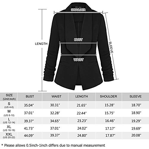 Unifizz Womens Casual Work Office Open Front Blazer Jacket Army Green M - Thumbnail 7