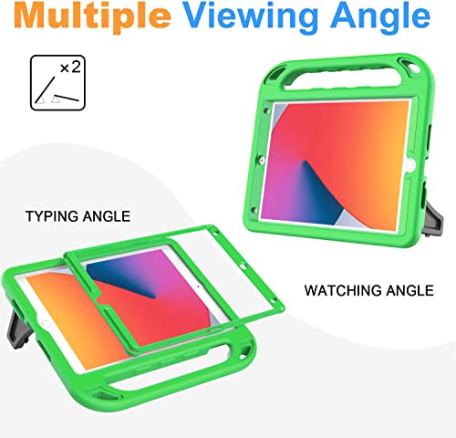 Bmouo Kids Case For New Ipad 10.2 2021/2020/2019-Ipad 9Th/8Th/7Th Generation Case With Built-In Screen Protector,Shockproof Handle Stand Kids Case For Ipad 10.2" 2021/2020/2019 Latest - Green #TOP4