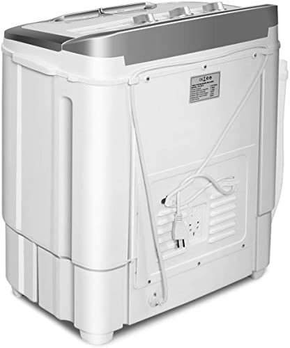 Futada Washing Machine, Twin Tub Mini Washer, 13Lbs Capacity Washer & Spinner, Semi-Automatic Energy Saving, W/Inlet And Drain Hose, Compact Laundry Machines For Apartment, Home, Dorm Gray #TOP4