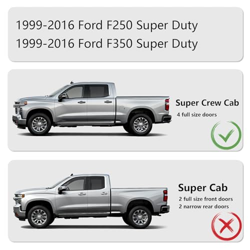 Estribos Running Boards 6.5 pulg Carbon Steel para Ford F-250 F-350 miniatura 2