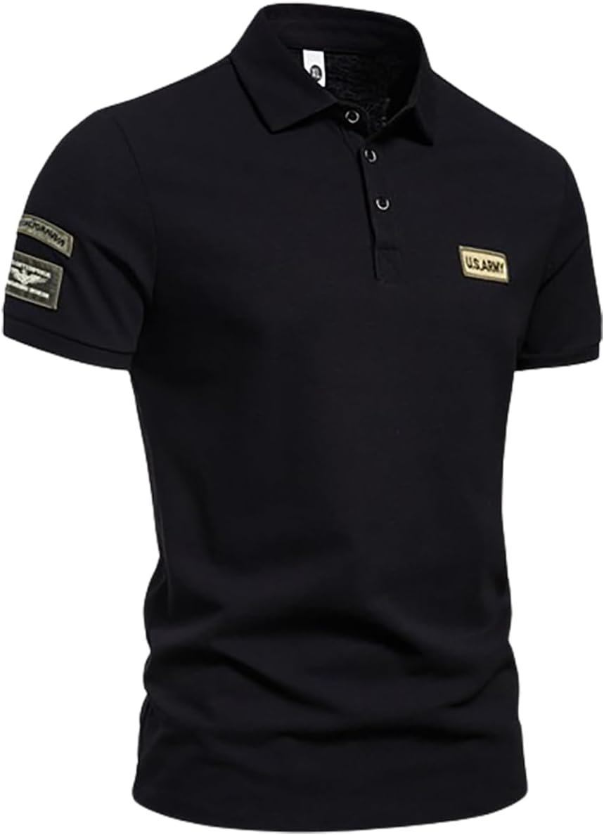Amazon | [エムシング] 6色展開 半袖 ポロシャツ ワッペン付