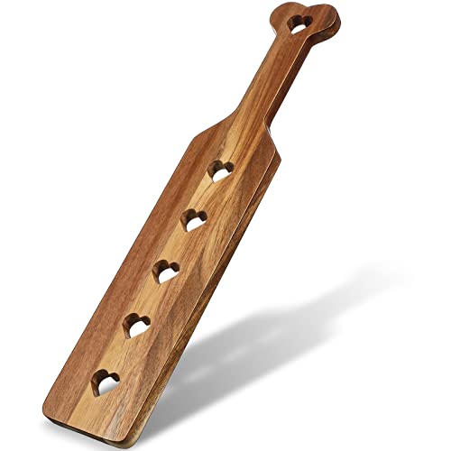 Baderke Wooden Paddle for Discipline with Airflow Holes 13.4 Inch Acacia Fraternity or Sorority Greek Wood Paddle Solid Thick Lightweight with Smooth Surface