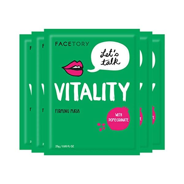 FaceTory-Lets-Talk-Vitality-Pomegranate-Antioxidant-Firming-Mask-Lifting-Firming-and-Hydrating-Pack-of-5 FACETORY Let's Talk, Vitality Pomegranate Antioxidant Firming Mask - Lifting, Firming, and Hydrating (Pack of 5)