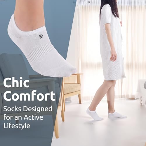 Image of 4 Pairs No Show Socks Women and Men Seamless Odor Free