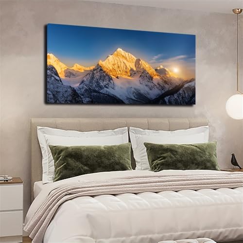Lienzo artístico del Monte Everest al atardecer, acabado elegante de 40x80cm 4