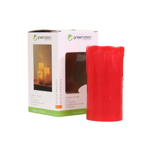Preisvergleich Produktbild Greemotion LED-Kerze, ca. 15 cm, Rot aus echtem Wachs, Rot