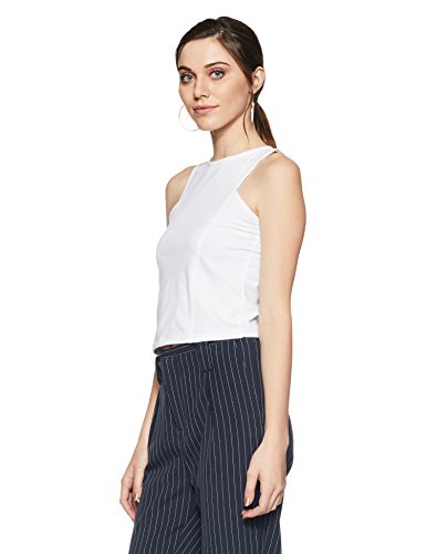 Image of Miss Chase Women's Maroon Sleeveless Crop Top