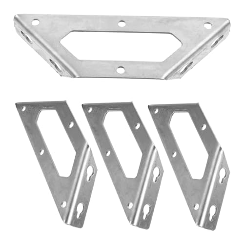 MUCKLILY 4pcs Right Angle for Wood for Corner Shelf Corner Connectors for Wood Corner Heavy Duty Stainless Steel Silver