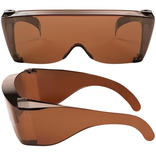 Wise Eyewear Cover-Ups Black Fit Over Sunglasses - Wrap Around Sunglasses - People Who Wear Prescription Glasses in the Sun (Brown)