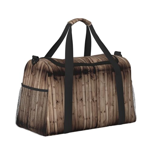 Bolsa de viaje de grano de madera grande y plegable con tejido impermeable para el gimnasio 3