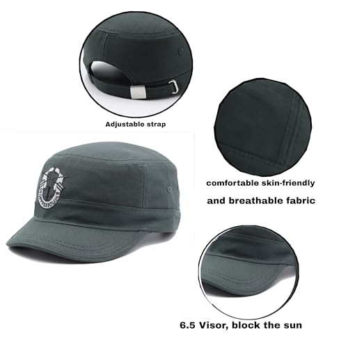 Image of JAZAA Army Cap Short Brim Breathable Military Cap Adjustable Classic Baseball Cap