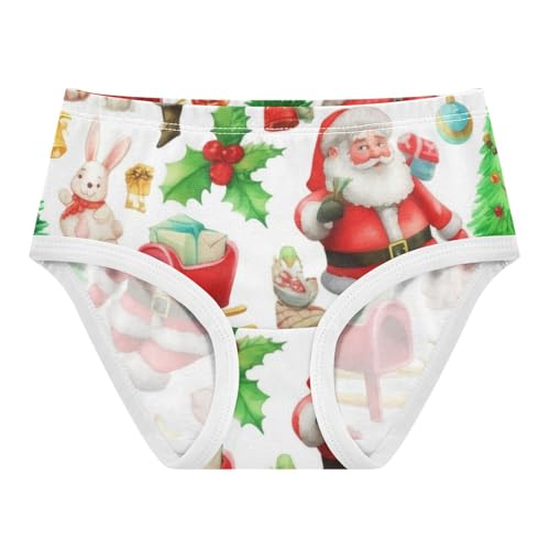 Christmas Vintage Santa Claus Poses Toddler Underwear Floral 2t Cotton Panties Little Girl Designer Briefs Kids Undies