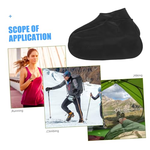 Cubiertas impermeables para calzado de silicona Hemobllo, 1 par, diseño flexible y fácil de limpiar, para actividades al aire libre, negro, para barro y lluvia miniatura 6