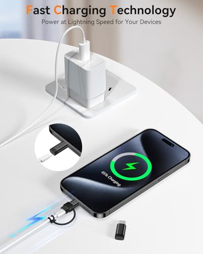 image for Temdan 4 Pack Lightning to USB C Adapter for iPhone 15/16/17 Pro/17 Pr