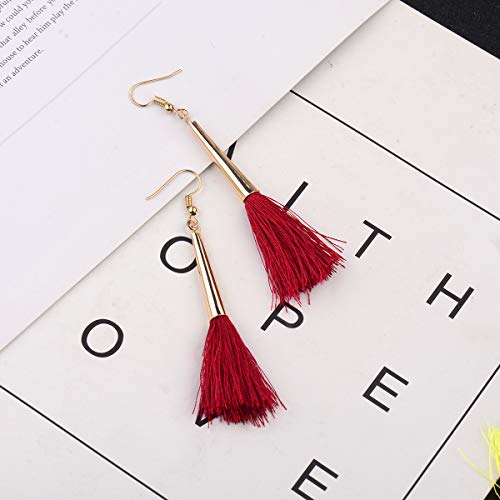 Pendientes de las señoras retro estilo étnico bohemio elegante vacaciones turísticas su pendientes de plumas Tartrazina