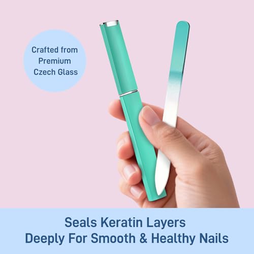 Nevoluxer Lima de Uñas de Cristal Checo con Estuche Protector – Lima Cristal Reutilizable para Lima Uñas Naturales y Artificiales – Limas de Uñas Profesionales para Nail Art Preciso - imagen 2