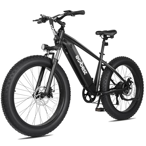 ACTBEST Ranger Fat Tire Electric Bike for Adults 20+MPH Up to 75 Miles Range Peak 1400W Brushless Motor 26x4.0 Mountain Ebike with 48V 13AH Removable Battery (Classic Black)