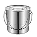 Garnek/wiadro na zupę, 25/30 cm, komercyjne, wiadro do zupy ze stali nierdzewnej 304, z pokrywką, wiadro do przechowywania wody, do kuchenki gazowej/kuchenki indukcyjnej (kolor: A, rozmiar: 25