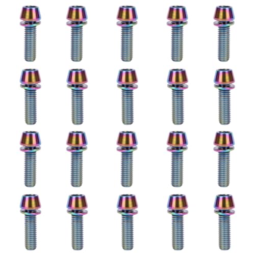 ONIPAX Tapered Hex Bolts with Washers M5x20mm Rainbow