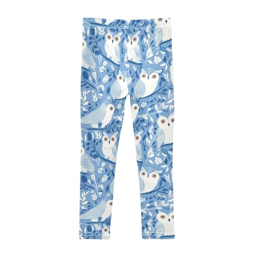 KLL Owl Blue Toddler Girls' Legging Stretchy High Waisted Workout Pants Gym2