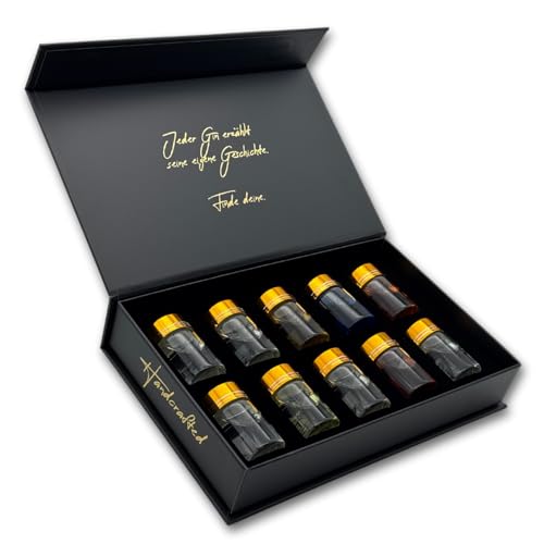 Gin Geschenkset - 10 exklusive Sorten - Tasting Box - Weltprämierte Gins aus Manufaktur
