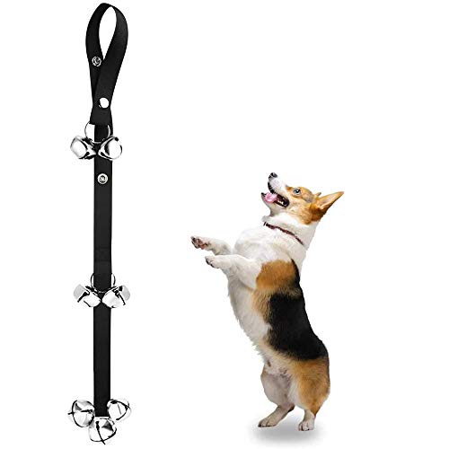 Alinana Dog Doorbells for Potty Training, 2.0 Adjustable Dog Potty Bell, Loud 1.5  Round Hanging Bells for Dogs, 3 Snaps for Hanging on Door Knob