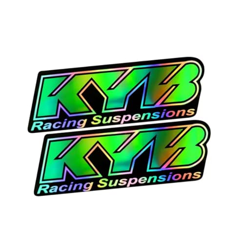 Stickersland® | Kit d'autocollants compatibles avec fourches KYB holographiques – Autocollants en vinyle réfléchissants imperméables – Stickers pour fourches moto, tout-terrain, motocross, enduro