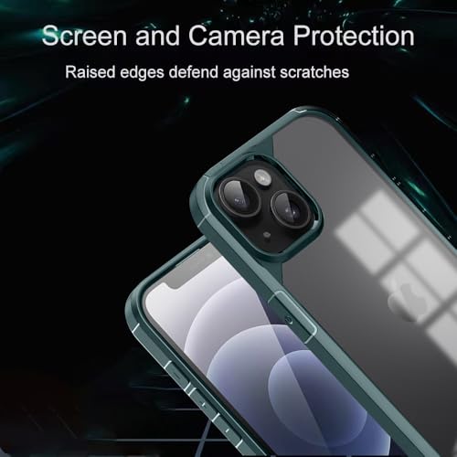 Image of KARWANBack Cover |Shockproof Bumper Case | Full Camera Protection | Raised Edges | Super Soft Side TPU | Bumper Case for iPhone 14 Plus -Green