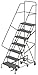 Tri-Arc KDAD107242 7-Step All-Directional Safety Angle Steel Rolling Industrial & Warehouse Ladder with Grip Strut Tread