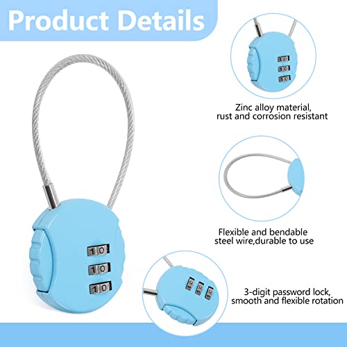 Combination-Lock-3-Digit-Gym-Lock-Waterproof-Padlock-Resettable-Bag-Luggage-Gate-Lock-Outdoor-Combination-Fence-Lock-for-School-Locker-Travel-Toolbox-Storage
