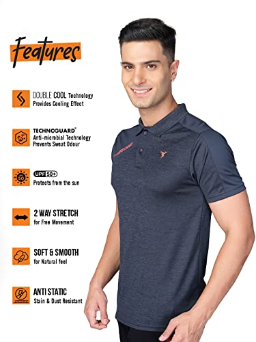 Image of TECHNOSPORT Men's Polyester Slim Fit T-Shirt