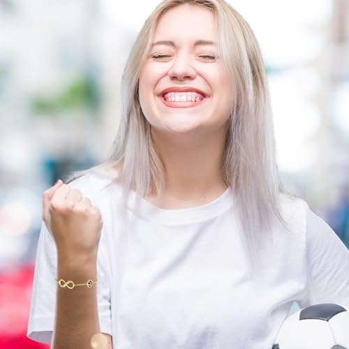 Baseball/Softball/Football/Soccer/Basketball/Tennis/Volleyball Infinity Bracelets for Girls Women,14K Gold Plated Sport Accessories Birthday Christmas Jewelry Gifts for Women Mom Girls2