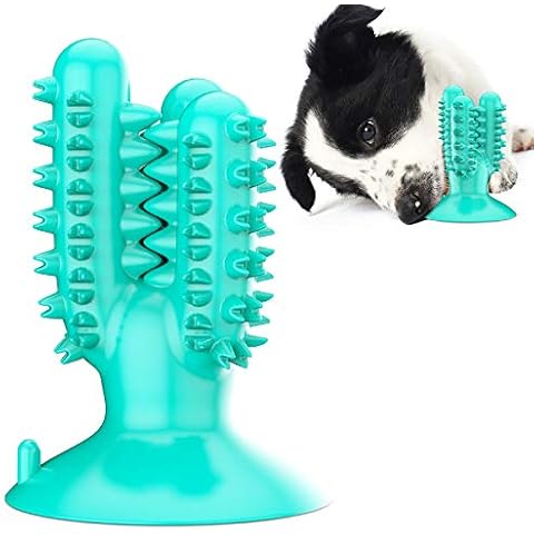 ASWER Dog Teeth Cleaning Toothbrush Durable Puppy Suction Cup Teething Chew Toy Tough Pet Dental Oral Care Brushing Sticks Safe Dogs Chewing Toys for Aggressive Chewers Small Medium Breed Cover
