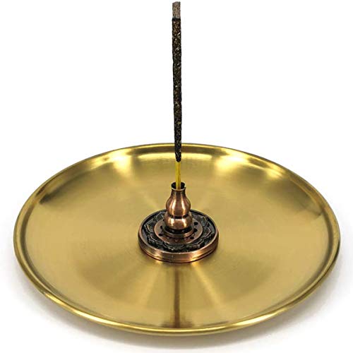 LZWIN 3-in-1 Wide Incense Holder Metal Alloy Burner for Sticks Cone Coil Incense