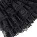 Zhitunemi Women Lace Mini Skirt: Low Rise Pleated Ruffle Short Skirts for LARP Cosplay, Masquerade & Themed Events Aged 20-30 Black-XS