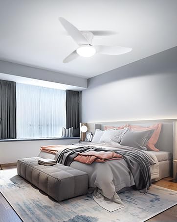 Sararoom 100cm Ventilador de Techo con Luz Silencioso, 3000K-6500K Regulable Plafón LED Techo con Mando a Distancia y Reversible Motor DC,6 Velocidades,Temporizador para Dormitorio Salon Cocina,Blanco