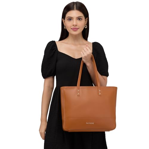 Image of Caprese Mcree 16 Inch Laptop Compatible Tote Bag for Women with Multiple Pockets | Stylish Handbag with Specious Compartment & Back Zipper Pocket | Ideal for Work Everyday Outings & Travel