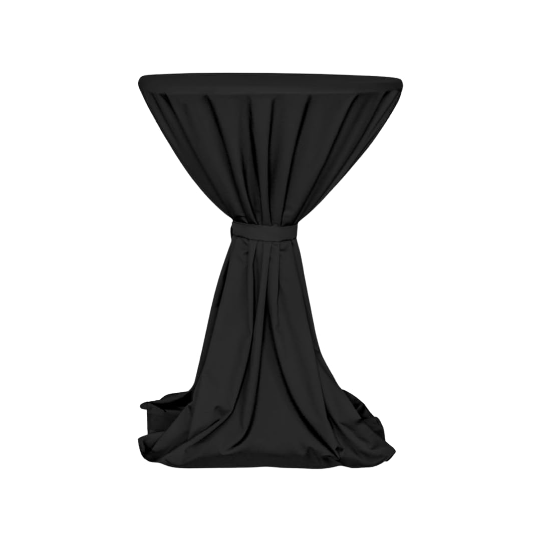 Housse mange-debout noir Ø 80-100 cm Milano pour masquer une table usée
