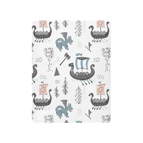 YETTASBIN Viking Ships Fitted Crib Sheet for Baby...