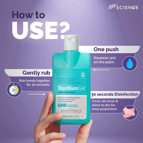 Image of RW Sterillium Gel | Hand Sanitizer Gel | Non - Sticky Hand Sanitizer Gel | 100ML (Pack of 3)