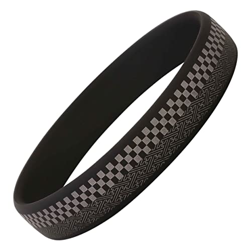 OLUAGE Anti Static Wrist Band Antistatic Bracelet Strap Sparknon-X Wristband for Men and Woman (Ichimatsu Saya Black x Silver)