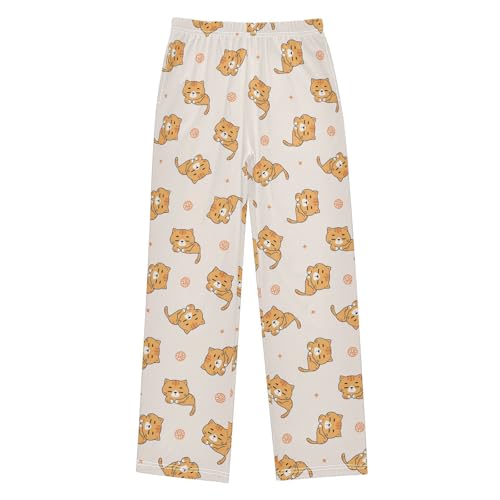 Boys' Pants Cute Orange Cats Kitten Long Bottoms Jogger Pants Elastic Waist Trousers with Pockets S-XL