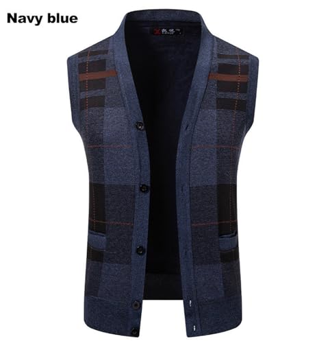 Men's Argyle Sweater Vest Sleeveless V-Neck Gilet Vest Slim Fit Button up Casual Plaid Vest3