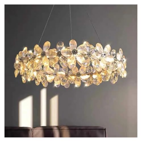 Lustre circulaire en cristal moderne pour éclairage de restaurant et chambre