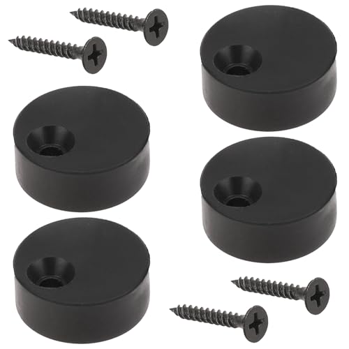 Barn Door Stopper for Top Track 4 Pcs Sliding Barn Door Hardware Anti Jump Parts Adjustable Barns-Door Stopper Anti Jump Pad for Barns-Door Track Top (Black)