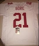 FRANK GORE 49ERS SIGNED AUTO WHITE CUSTOM XL JERSEY JSA WITNESSED