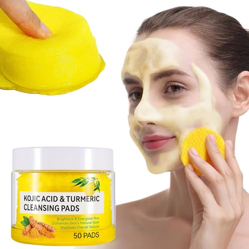 Turmeric Face Scrub Cleansing Pads, Turmeric Glow Wash - Exfoliating Helps Balance Skin. (50 Pcs)